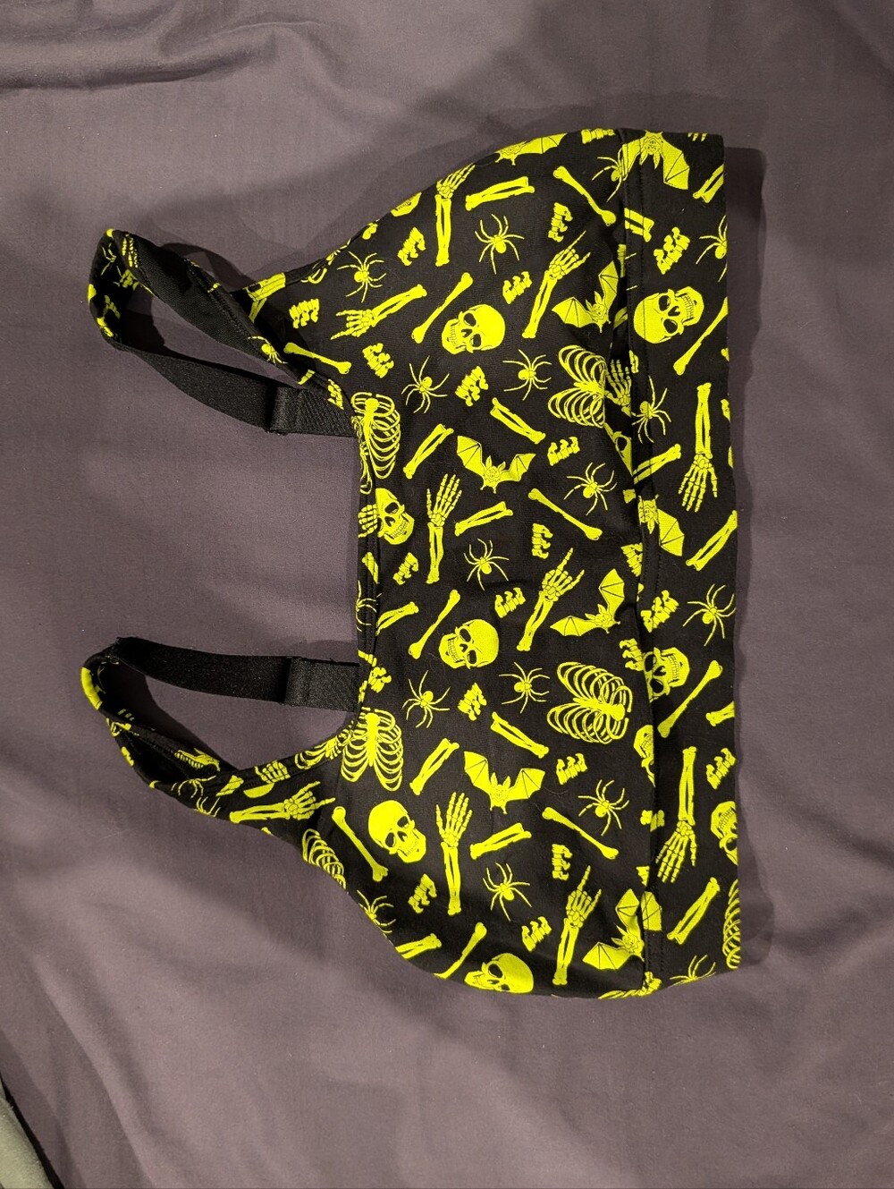 Torrid Black And Lime Green Skeleton Bralette